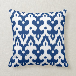 Het Marokkaanse Tile Damask Patroon, Cobalt Blue e Kussen