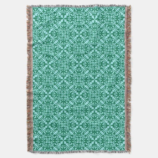 Het Marokkaanse Tile Pattern, Aqua en Turquoise Deken (Voorkant Verticaal)