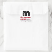 Het Marshall Muse Gallery-logo, Greensboro NC Vierkante Sticker (Tas)