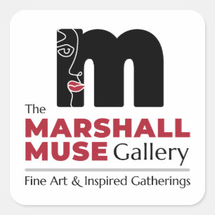 Het Marshall Muse Gallery-logo, Greensboro NC Vierkante Sticker