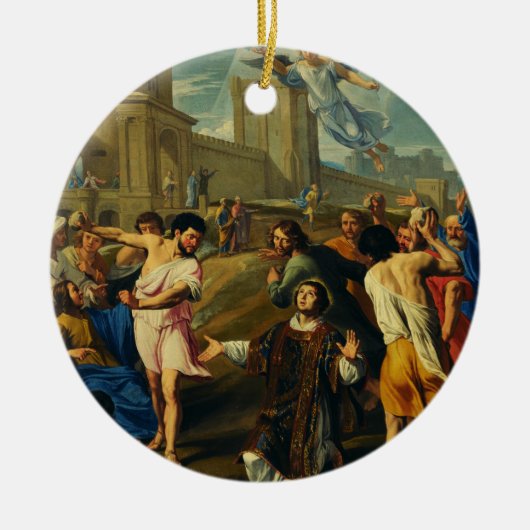 Het martelaarschap van Sint Stefanus Keramisch Ornament (Voorkant)