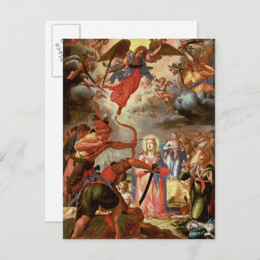 Het martelaarschap van St. Ursula, begin 17e eeuw Briefkaart (Voorkant / Achterkant)