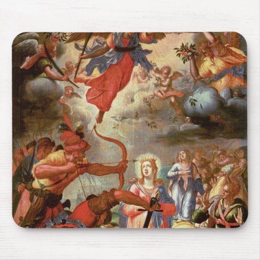 Het martelaarschap van St. Ursula, begin 17e eeuw Muismat (Voorkant)