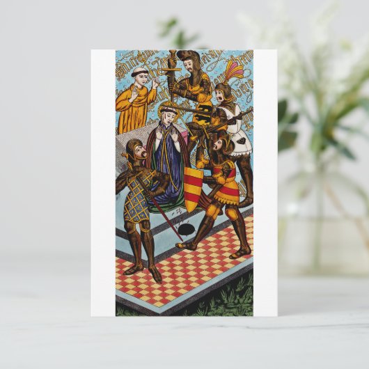 Het martelaarschap van Thomas van Canterbury Bedankkaart (Staand voorkant)