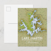 Het Martin Alabama Travel kaart. Briefkaart (Voorkant / Achterkant)