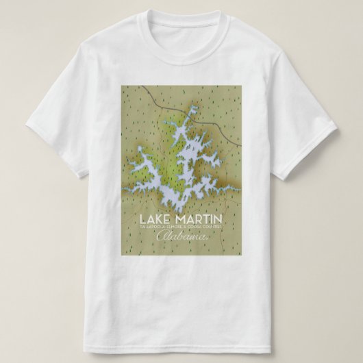 Het Martin Alabama Travel kaart. T-shirt (Design voorkant)