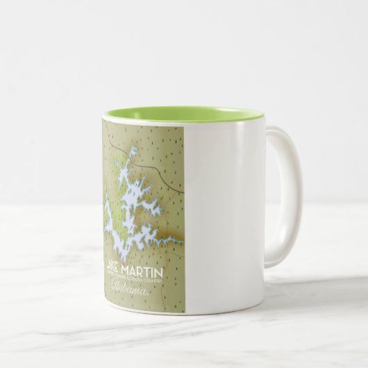 Het Martin Alabama Travel kaart. Tweekleurige Koffiemok (Voorkant rechts)