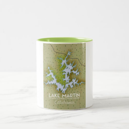 Het Martin Alabama Travel kaart. Tweekleurige Koffiemok (Center)