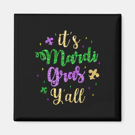 Het Maskerkostuum Mardi Gras Yall Mardi Gras Magneet (Voorkant)