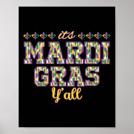 Het Maskerkostuum Mardi Gras Yall Mardi Gras Poster (Voorkant)
