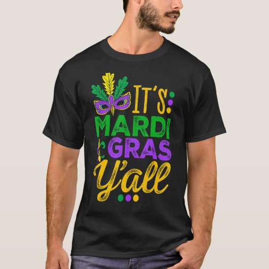 Het Maskerkostuum Mardi Gras Yall Mardi Gras T-shirt (Voorkant)