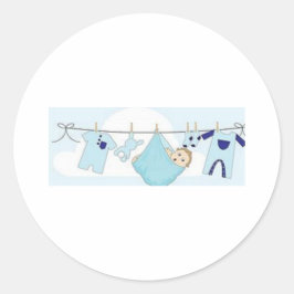 HET MATERIAAL VAN DE JONGEN SHOWER/PARTY VAN HET RONDE STICKER