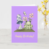 Het Materiaal van de lente · Kikker & Paddestoel Kaart (Gele Bloem)