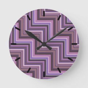 Het mauve patroon van strepentreden ronde klok