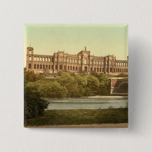 Het Maximillianeum, München, Beieren, Duitsland Vierkante Button 5,1 Cm (Voorkant)
