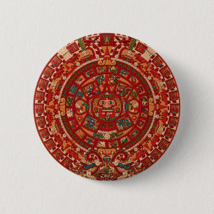Het Maya-kalender (Aztec) Ronde Button 5,7 Cm