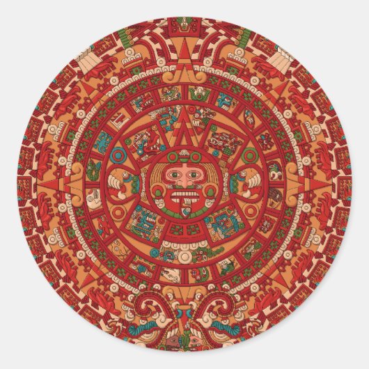 Het Maya-kalender (Aztec) Ronde Sticker (Voorkant)