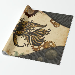 Het mechanische wonder van de oceaan steampunk vis cadeaupapier