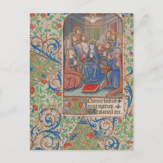 Het medieval van de Pentecost verlichte Manuscript Briefkaart (Voorkant)