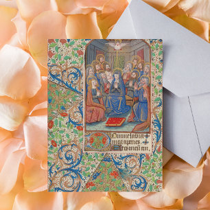 Het medieval van de Pentecost verlichte Manuscript Briefkaart