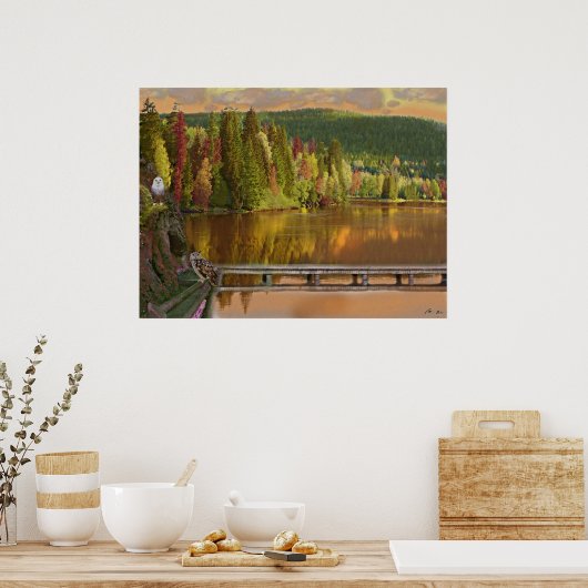 Het meer bewaken poster (Keuken)