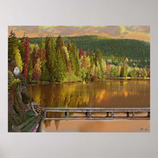 Het meer bewaken poster (Voorkant)