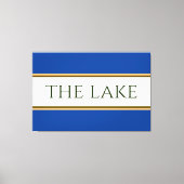 HET MEER Blauw Wit Sinaasappel Bruin Racing Stripe Canvas Afdruk (Voorkant)