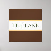 HET MEER Bold Bruin Wit Sinaasappel Racing Stripes Canvas Afdruk (Voorkant)