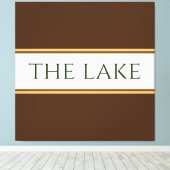 HET MEER Bold Bruin Wit Sinaasappel Racing Stripes Canvas Afdruk (Insitu (Houten vloer))