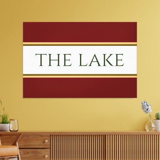 HET MEER Bold Rood Wit Sinaasappel Bruine strepen Canvas Afdruk (Insitu (Woonkamer))