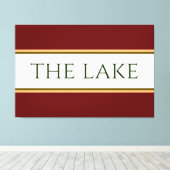 HET MEER Bold Rood Wit Sinaasappel Bruine strepen Canvas Afdruk (Insitu (Houten vloer))