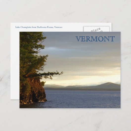 Het meer ChamPlain van de Boerderijen van Shelburn Briefkaart (Voorkant / Achterkant)