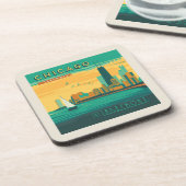 Het meer | Chicago, Illinois Bier Onderzetter (Linkerzijde)