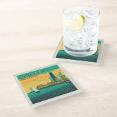 Het meer | Chicago, Illinois Glazen Onderzetter (Schuin)