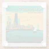 Het meer | Chicago, Illinois Glazen Onderzetter (Achterkant)