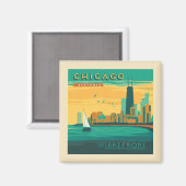 Het meer | Chicago, Illinois Magneet (Voorkant / Achterkant)