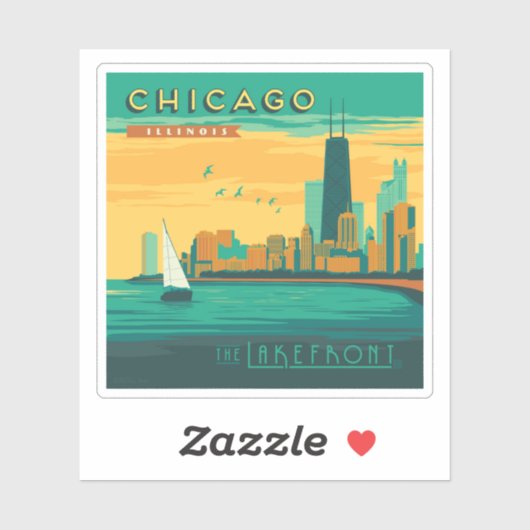 Het meer | Chicago, Illinois Sticker (Vel)