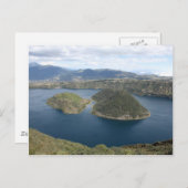 Het meer Cuicocha - een vulkanisch meer van krater Briefkaart (Voorkant / Achterkant)