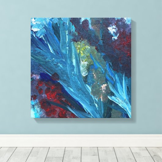 Het meer en het onkruid 14x14" canvas afdruk (Insitu (Houten vloer))