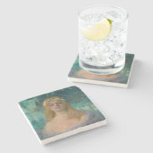 Het meer Fairy (door Kimon Loghi) Stenen Onderzetter (Zijkant)