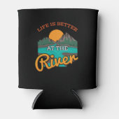 het meer - het leven is beter op de rivier blikjeskoeler (Voorkant)