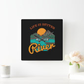 het meer - het leven is beter op de rivier vierkante klok (Huis)