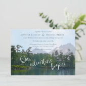 Het meer in de bergen begint ons avontuur met de b kaart (Staand voorkant)