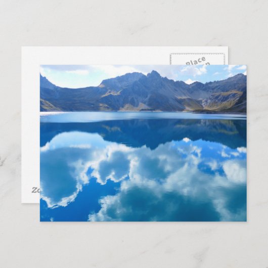 Het meer "in de bergen" briefkaart (Voorkant / Achterkant)