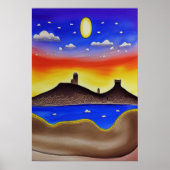 Het meer in de woestijn | AI Art Poster (Voorkant)