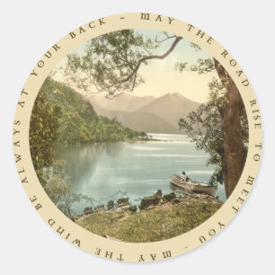 Het meer in Kerry Ierland met Irish Proverb Sticke Ronde Sticker