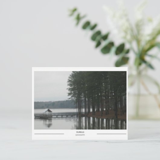 Het meer in Tupelo Mississippi Briefkaart (Staand voorkant)