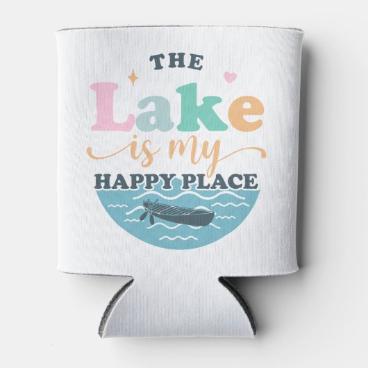 Het meer is mijn gelukkige plek blikjeskoeler (Voorkant)