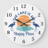 Het meer is mijn gelukkige plek grote klok (Voorkant)
