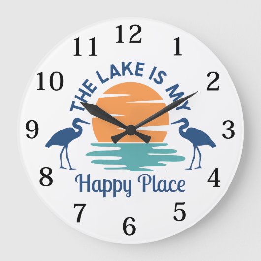 Het meer is mijn gelukkige plek grote klok (Voorkant)